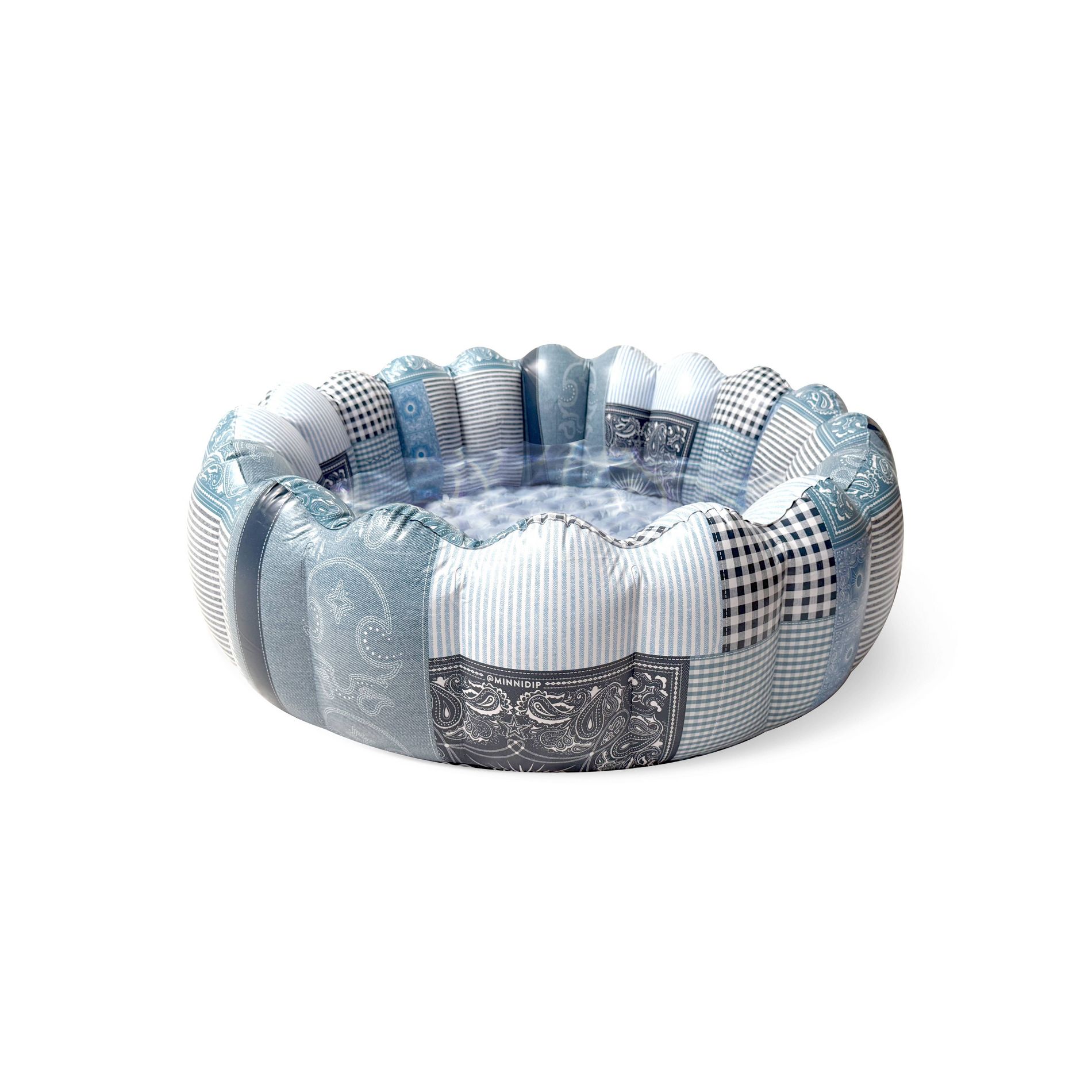 MINNIDIP Minni Tufted Pool - Denim Patchwork