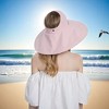 Anna-Kaci Wide Brim Sun Hat with Ponytail Hole Neck Tie Closure and Patterned Lining for UV Protection and Outdoor Style - 3 of 4