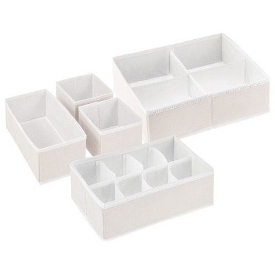 mDesign Baby Drawer and Closet Storage Organizers, Set of 5 - Cream/White