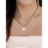 Crystal Disc Charm and Chain Necklace - Ettika - 2 of 3