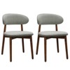NicBex Set of 2/4 Modern Cotton-Linen Upholstered Dining Chairs with Solid Wood Legs,Armless Accent Chairs for Dining Room,Kitchen,Restaurant - 2 of 4