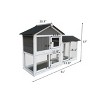Gulches Removable Tray Ramp wooden outdoor rabbit hutch with running cage - 4 of 4