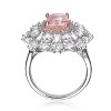Guili Sterling Silver Rhodium-Plated Cubic Zirconia Ring, Elegant and Sophisticated, Perfect for Any Occasion, Green or Pink, Sizes 6, 7, 8, 10. - 2 of 3