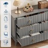 54” Wide Fluted Design Wood Dresser–6-Drawer Modern Chest of Drawers for Bedroom, Living Room, Entryway Storage - 3 of 4