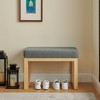 KWPZQEB Entryway Bench, Upholstered Shoe Benches with Solid Wood Frame & Soft Cushioned Seat, Shoe Storage Bench for Hallway, Living Room - 2 of 4