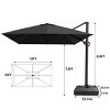 Pellebant 10'x 12.5' Patio cantilever Umbrella Heavy Duty Base Set High-strength Aluminum Pole with 360Rotation 5 Heights Adjustable - 2 of 4