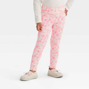 Toddler Girls' Valentine's Day Floral Fashion Leggings - Cat & Jack™ Cream