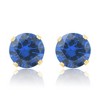 Pompeii3 1Ct TW Blue Sapphire 5mm Studs in 10k White or Yellow Gold - 4 of 4