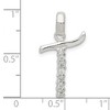 Black Bow Jewelry Sterling Silver and CZ, Lauren Collection, Initial T Pendant - 4 of 4