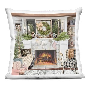 Stupell Industries Cozy Christmas Mantel Stockings Indoor Pillow, 18 x 18 - 1 of 3