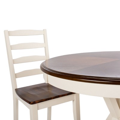 Shay 5 Piece Dining Set - White/Natural - Safavieh