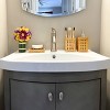 3pc Bath Set Natural - Mind Reader: Plastic Wastebasket, Spot Clean, Wood Look Accessories - 2 of 4