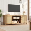 Whizmax Rattan TV Stand for 65 Inch, Boho Entertainment Center with Storage and Doors for Living Room, Natural Oak (58 Inch) - 3 of 4