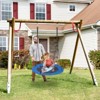 Infans Tree Swing Saucer, Flying Saucer Swing with 2 Carabiners, Adjustable Hanging Ropes, Waterproof Oxford Fabric, Blue-Rocket Pattern - 3 of 4