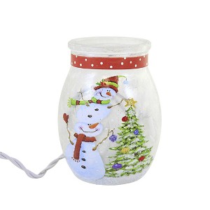 Stony Creek 4.0 Inch Festive Snowman  Small Jar Electric Christmas Winter Novelty Sculpture Lights - 1 of 3
