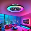 HUMHOLD 24" Bladeless Ceiling Fans with Lights and Remote/APP/Voice Control, Low Profile Ceiling Fan with RGB Lights, Modern Ceiling Fan, Black - 2 of 4