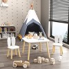 FURNIinspire Kids Table Sets 3 Pieces Rabbit Themed Toddler Table Chair Set, Children Wooden Activity Play Table Set, White, 23.6"*23.6"*17.3" - 2 of 4
