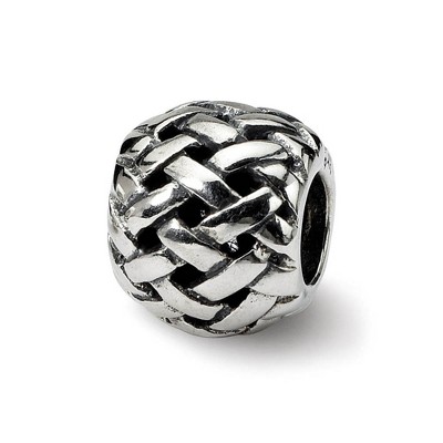 Black Bow Jewelry Sterling Silver Bali Woven Basket Bead Charm
