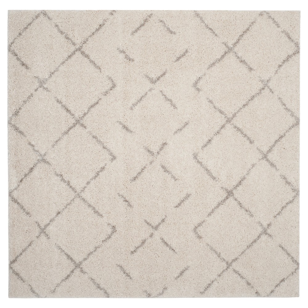 6'7inx6'7in Square Talia Crosshatch Area Rug Ivory/Beige Square - Safavieh