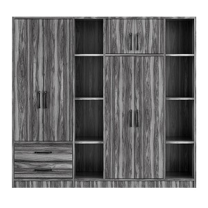 TIRAMISUBEST 6-Door Wardrobe with Shelves & Drawers - Mobile Storage Cabinet with Locking Wheels & Adjustable Shelf | Spacious Closet Organizer - 1 of 4