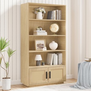 5-Tier Floor Standing Bookcase with Doors, Bookshelves Storage Shelves, Book Shelf,Tall Bookcase for Home Office, Living Room, Bedroom, Study, Office - 1 of 4
