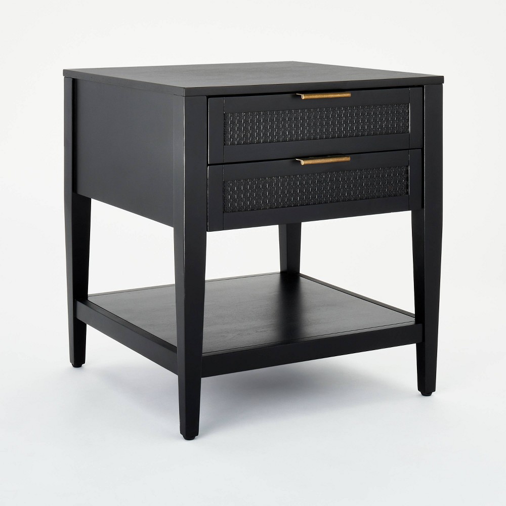 Photos - Coffee Table East Bluff 2 drawers Woven Accent Table Black (KD) - Threshold™ designed w