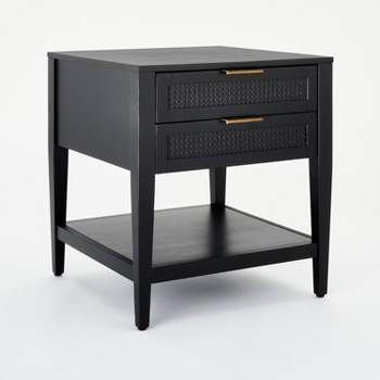 East Bluff 2 drawers Woven Accent Table Black (KD) - Threshold™ designed with Studio McGee