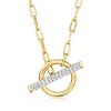 Ross-Simons 0.25 ct. t.w. Diamond Paper Clip Link Toggle Necklace in 18kt Gold Over Sterling Size 18 - 3 of 4