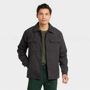 Men's Solid Woven Shirt Jacket - Goodfellow & Co™ Black