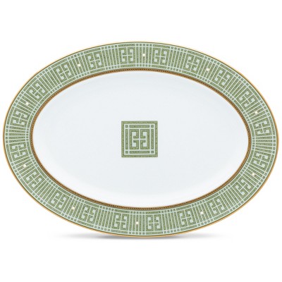 Noritake Infinity Green Gold Gold Medium Oval Serving Platter
