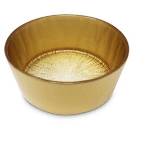 Classic Touch Crystal Glass Salad Bowl with Gold Wall - 1 of 3