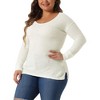 Agnes Orinda Women's Plus Size Waffle Knit Scoop Neck Long Sleeve Lightweight Casual Pullover Sweaters - 2 of 4