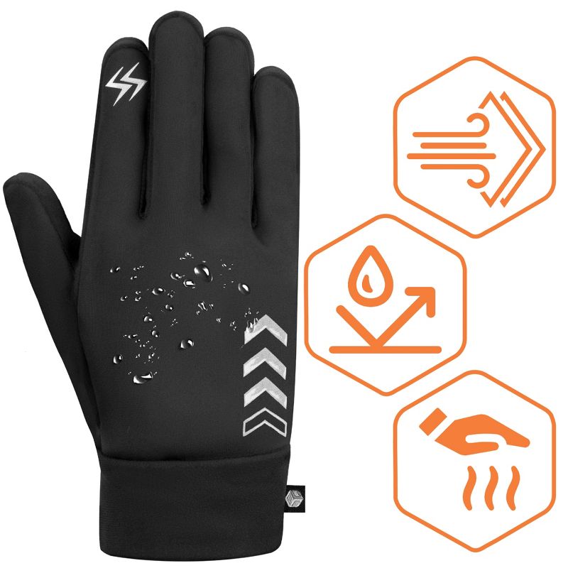 SUN CUBE Winter Gloves Men Women, Touch Screen Thermal Fingertips, Cold Wind Resistant Running Cycling Hiking Driving, 4 of 8
