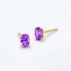 Pure Collection by Ross-Simons 0.80 ct. t.w. Oval Amethyst Stud Earrings in 14kt Yellow Gold - 3 of 4