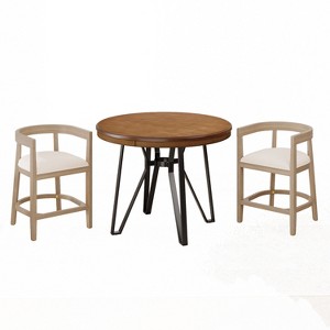 Christopher Knight Home James 3pcs Upholstered Wood and Metal Bar Set - 1 of 4