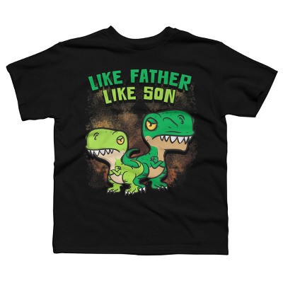 Boy's Design By Humans Like Father Like Son Dinosaur By natasashoppu T-Shirt