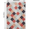 Machine Washable Plaid Runner Rug for Hallway, Kitchen, Bedroom, Living Room, Abstract Geometric Design - 2 of 4
