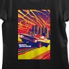 Fast & Furious Dodge Challenger & Skyscrapers Vector Art Crew Neck Short Sleeve Women's Black T-shirt - 2 of 3