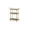 Vynxaria Bar Serving Carts, Gold Finish with Glass and Mirror Shelves, 32.25"W x 16"D x 36"H - 2 of 4