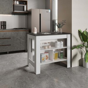 HomeStock Cortes Kitchen Island White - Matt Gray : Target
