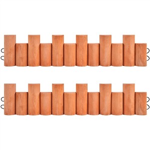 Yaheetech 2PCS Outdoor Wooden Garden Short Fence, Brown - 1 of 4