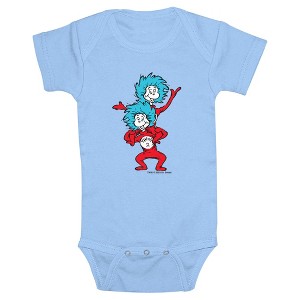 Infant's Dr. Seuss Thing One Thing Two  Bodysuit - Light Blue - 6 Months - 1 of 3