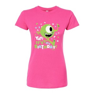 Women's - Disney - Mike Yay It's My Birthday Fitted Graphic T-Shirt - 1 of 3