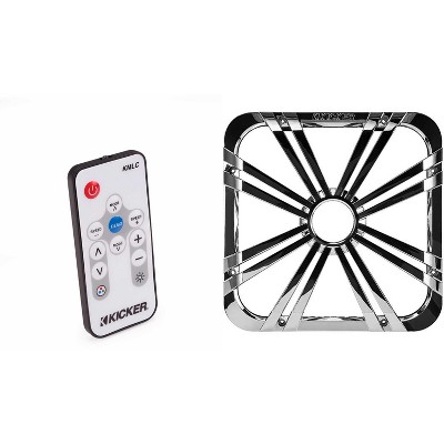 Kicker 11L712GLCR 12-inch (30cm) Square Subwoofer Grille for 11S12L7,LED, Chrome & 41KMLC Remote Bundle