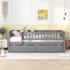 NicBex Twin Size Daybed, Wooden Day Bed with 2 Drawers, Sofa Bed Frame with Fence Guardrails - 3 of 4