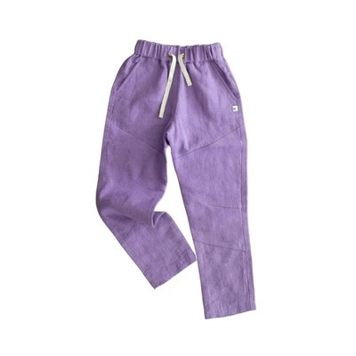 Kids' Organic Reinforced Tapered-Leg Pants Lilac Linen - Jackalo