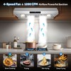 RAPSUAR 30 inch Range Hood Under Cabinet, 1200 CFM with 4-Speed Gesture Sensing & Touch Control with 2 LED Lights, Time Setting - 2 of 4