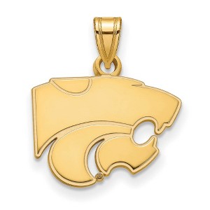 Black Bow Jewelry 14k Yellow Gold Plated Sterling Silver Kansas State Wildcats NCAA Small Pendant - 1 of 3