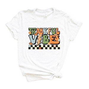 Simply Sage Market Women's Thankful Vibes Checkered Short Sleeve Graphic Tee - 1 of 2