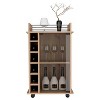 Vynxaria Dukat Bar Cart with Glass Door Cabinet, Wine Rack & Locking Casters - 3 of 4